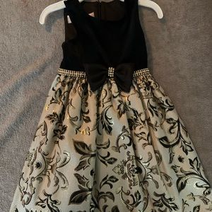 Toddler Girl Black and Gold Dress